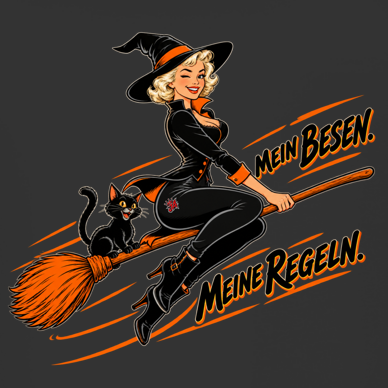 JA Hexenregeln – Damen-Crop-Top, Nahaufnahme vom Motiv