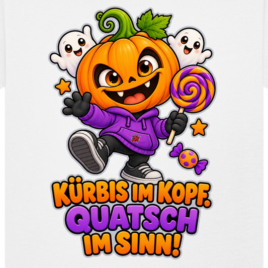 JA Kürbisquatsch – Baby-T-Shirt, Nahaufnahme vom Motiv