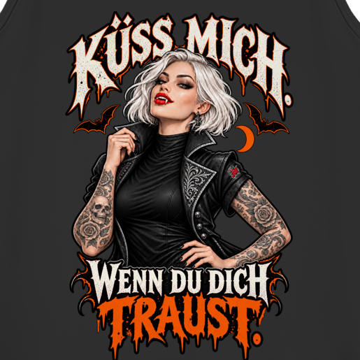 JA Kussbiss – Damen-Bio-Tanktop, Nahaufnahme vom Motiv
