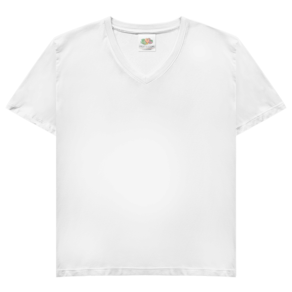 JA Ich hab Recht – Damen-V-Neck-Shirt in Weiß, Vorderansicht ohne Druck