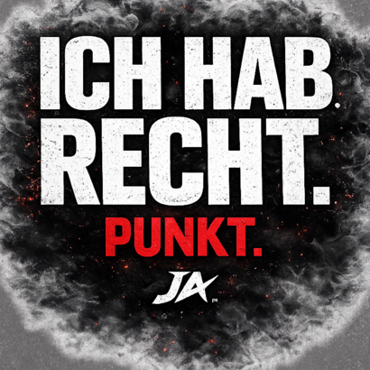 JA Ich hab Recht – Oversize-Washed-Shirt, Nahaufnahme vom Motiv