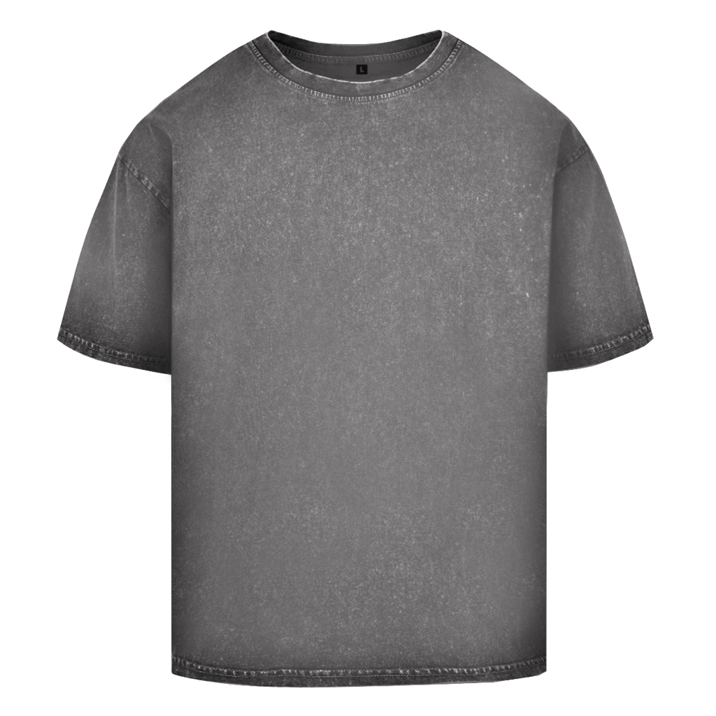 JA Ich hab Recht – Oversize-Washed-Shirt in Asphaltgrau, Vorderansicht ohne Druck