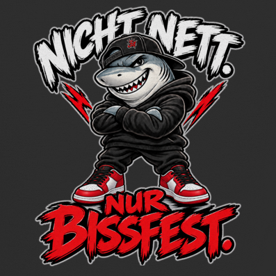 JA Bissfest – Kinder-T-Shirt in Schwarz, Nahaufnahme vom Motiv
