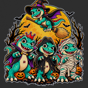 JA Dinoteam – Kinder-T-Shirt, Nahaufnahme vom Motiv