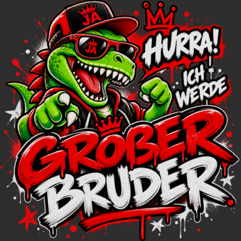 JA Großer Bruder – Kinder-T-Shirt, Nahaufnahme vom Motiv