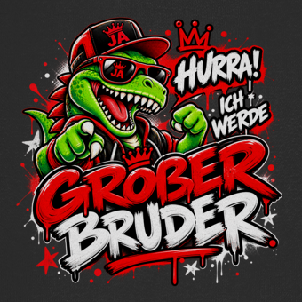 JA Großer Bruder – Kinder-Hoodie, Nahaufnahme vom Motiv