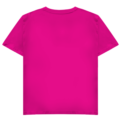 JA Fluch Queen – Damen-V-Neck-Shirt in Fuchsia, Rückansicht ohne Druck