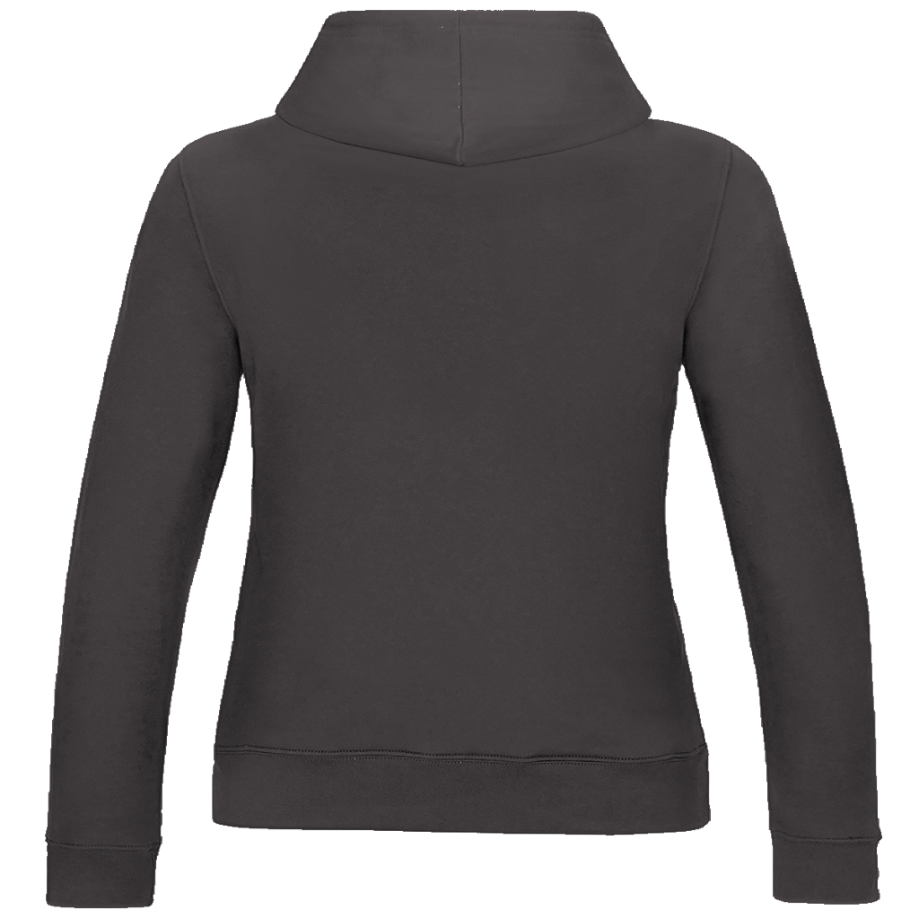 JA Fluch Queen – Damen-Hoodie in Anthrazit meliert, Rückansicht ohne Druck