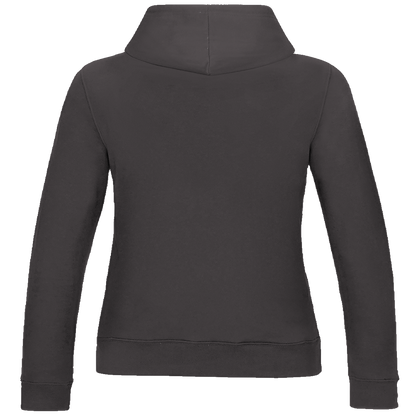 JA Fluch Queen – Damen-Hoodie in Anthrazit meliert, Rückansicht ohne Druck