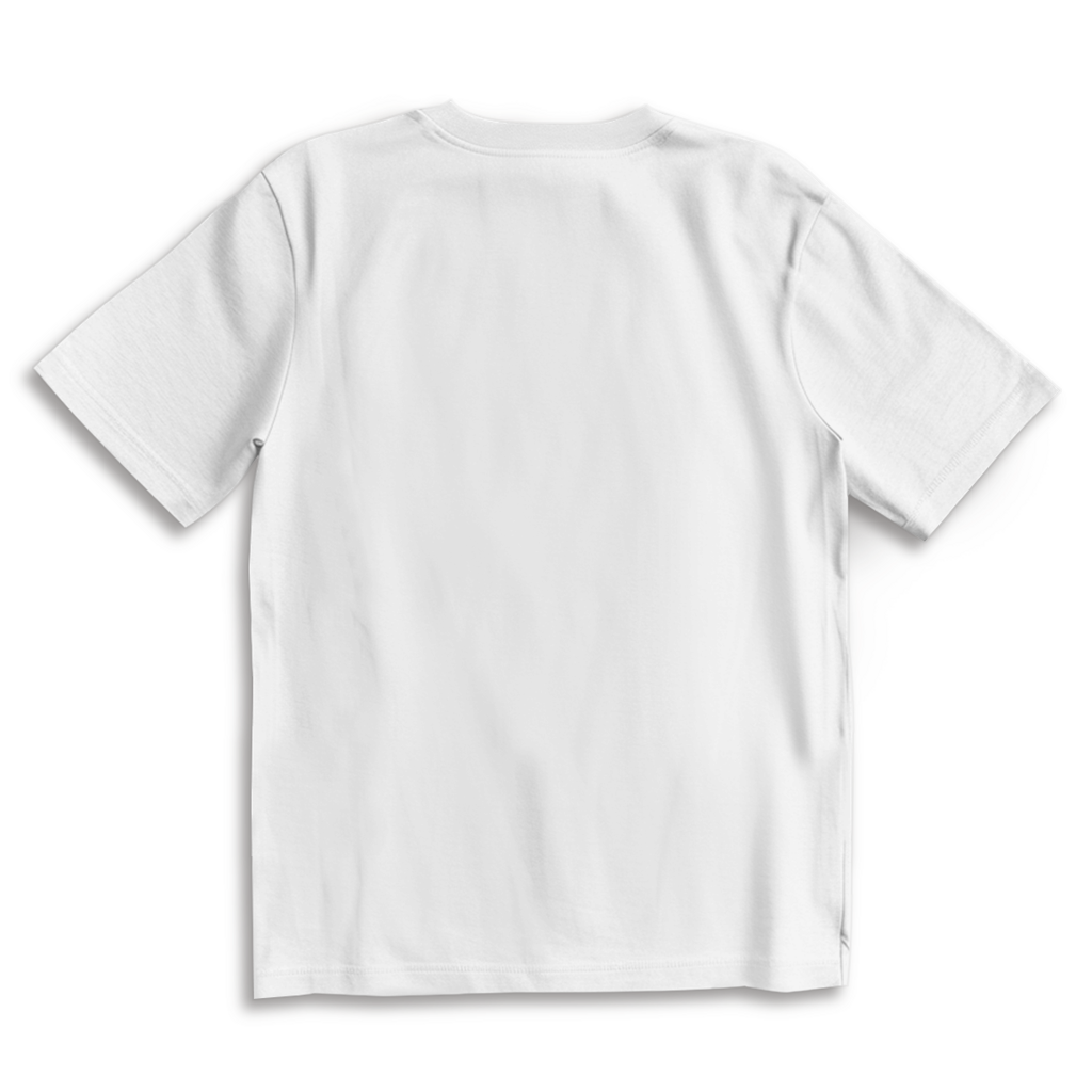 JA Echtteufel – Oversize-Shirt in Weiß, Rückansicht ohne Druck