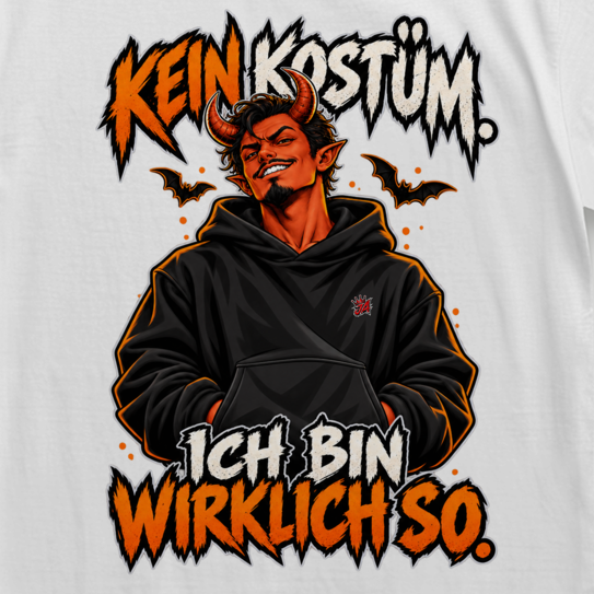 JA Echtteufel – Oversize-Shirt, Nahaufnahme vom Motiv