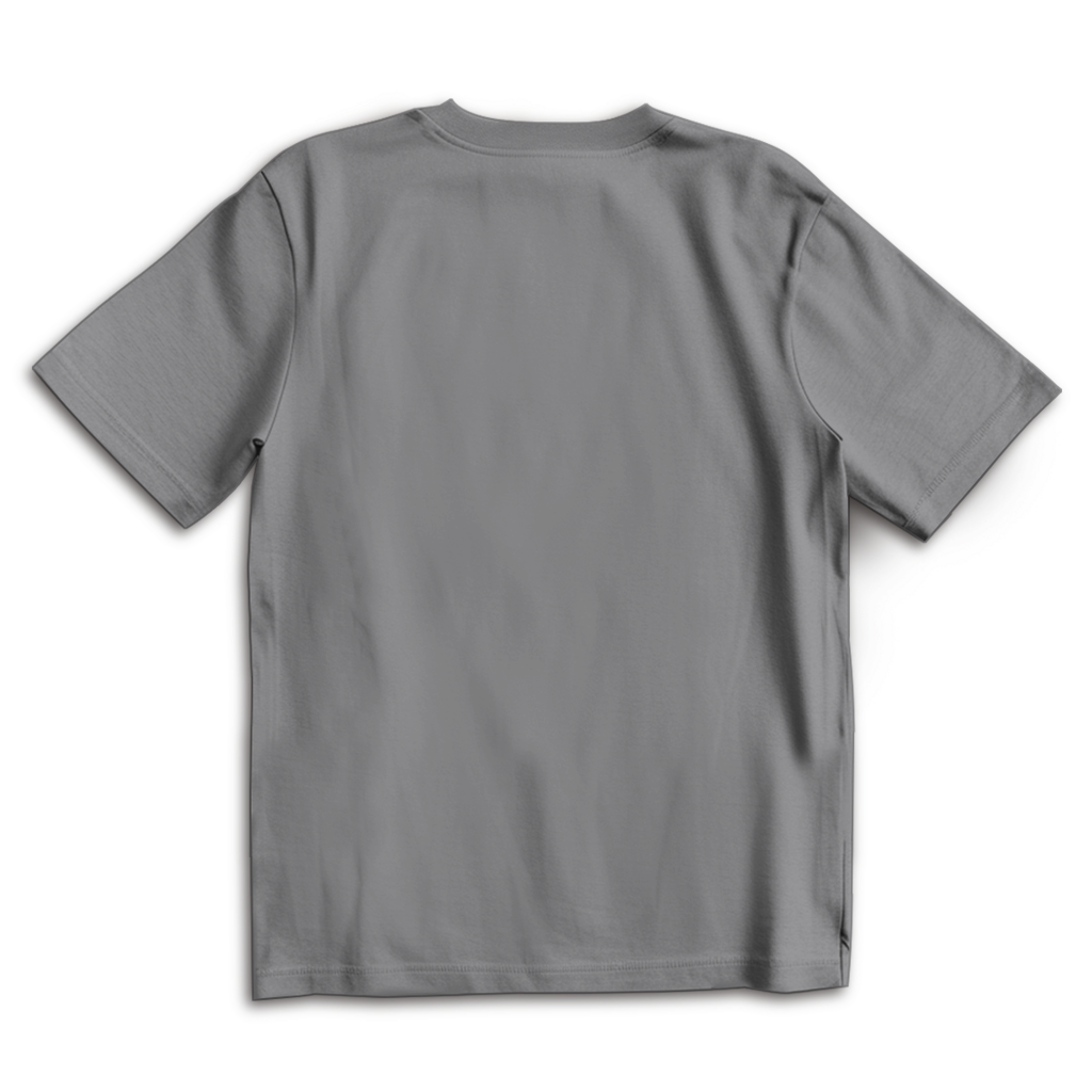 JA Echtteufel – Oversize-Shirt in Grau, Rückansicht ohne Druck
