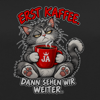 JA Erst Kaffee – Damen-Hoodie, Nahaufnahme vom Motiv