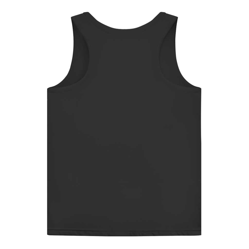 JA Erst Kaffee – Damen-Tanktop in Schwarz, Rückansicht ohne Druck