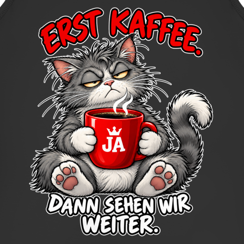 JA Erst Kaffee – Damen-Tanktop, Nahaufnahme vom Motiv