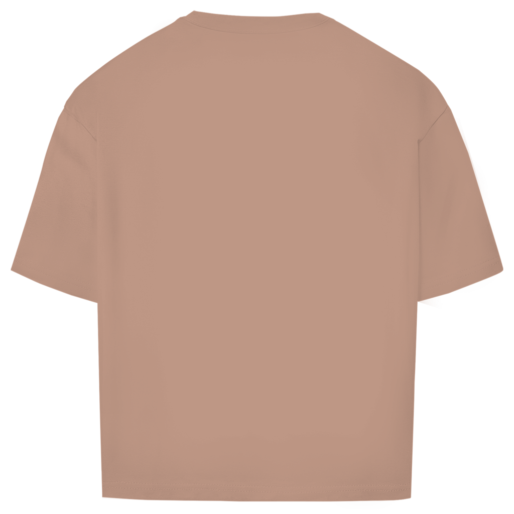 JA Erst Kaffee – Oversize-Shirt in Bernstein, Rückansicht ohne Druck