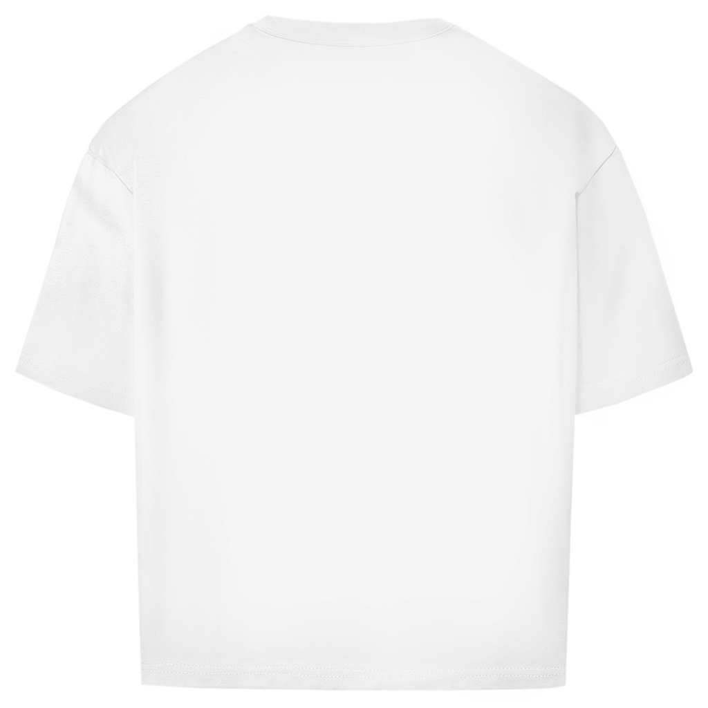 JA Erst Kaffee – Oversize-Shirt in Weiß, Rückansicht ohne Druck
