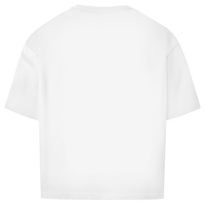 JA Erst Kaffee – Oversize-Shirt in Weiß, Rückansicht ohne Druck