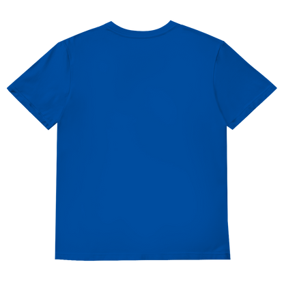 JA Geduldsfaden kabellos – Herren-V-Neck-Shirt in Royalblau, Rückansicht ohne Druck