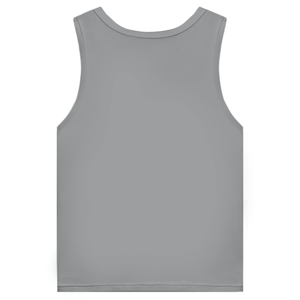 JA Geduldsfaden kabellos – Herren-Bio-Tanktop in Sportgrau, Rückansicht ohne Druck