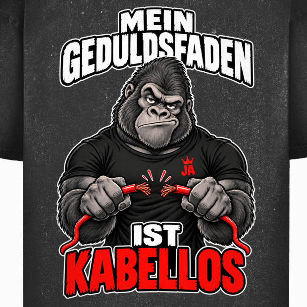 JA Geduldsfaden kabellos – Oversize-Washed-Shirt, Nahaufnahme vom Motiv