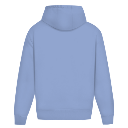 JA Geduldsfaden kabellos – Oversize-Hoodie in Puderblau, Rückansicht ohne Druck
