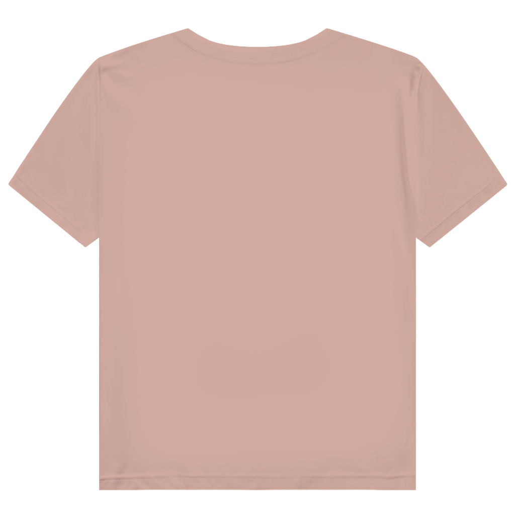 JA Große Klappe, gutes Herz – Damen-Bio-T-Shirt in Altrosa, Rückansicht ohne Druck