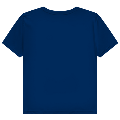 JA Große Klappe, gutes Herz – Damen-Bio-T-Shirt in Marineblau, Rückansicht ohne Druck