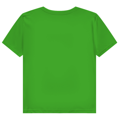 JA Große Klappe, gutes Herz – Damen-Bio-T-Shirt in Grün, Rückansicht ohne Druck