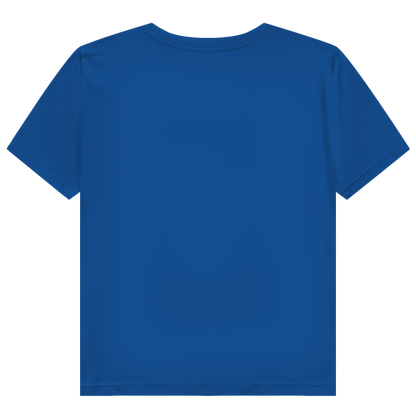 JA Große Klappe, gutes Herz – Damen-Bio-T-Shirt in Royalblau, Rückansicht ohne Druck