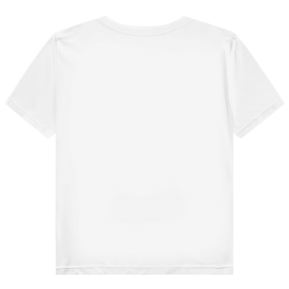JA Große Klappe, gutes Herz – Damen-Bio-T-Shirt in Weiß, Rückansicht ohne Druck