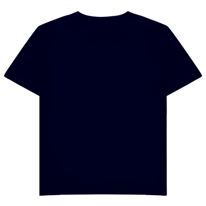 JA Große Klappe, gutes Herz – Damen-V-Neck-Shirt in Dunkles Marineblau, Rückansicht ohne Druck