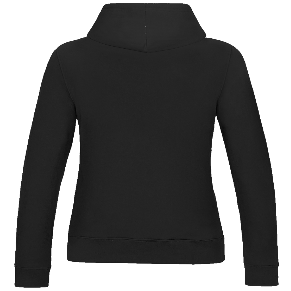 JA Hexenregeln – Damen-Hoodie in Tiefschwarz, Rückansicht ohne Druck