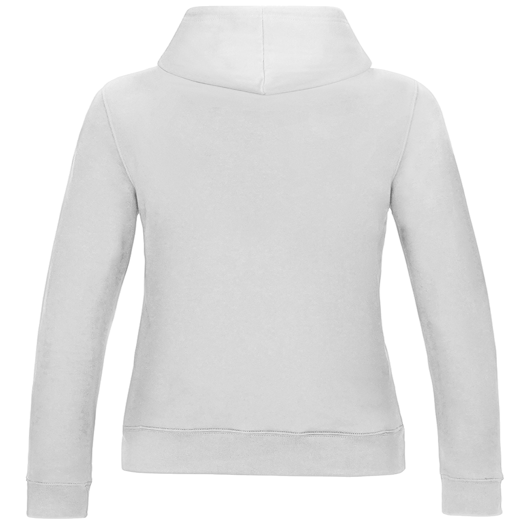 JA Hexenregeln – Damen-Hoodie in Arktisweiß, Rückansicht ohne Druck