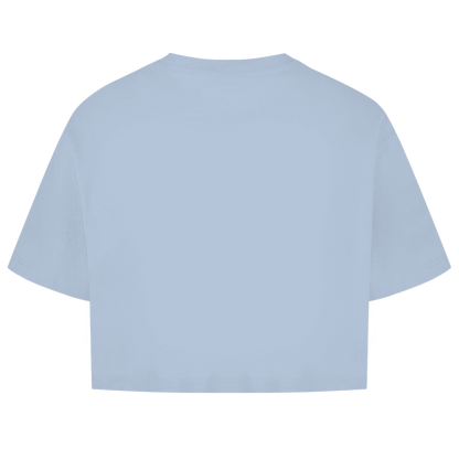 JA Hexenregeln – Damen-Crop-Top in Himmelblau, Rückansicht ohne Druck