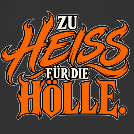 JA Höllenheiß – Herren-Bio-V-Neck-Shirt, Nahaufnahme vom Motiv