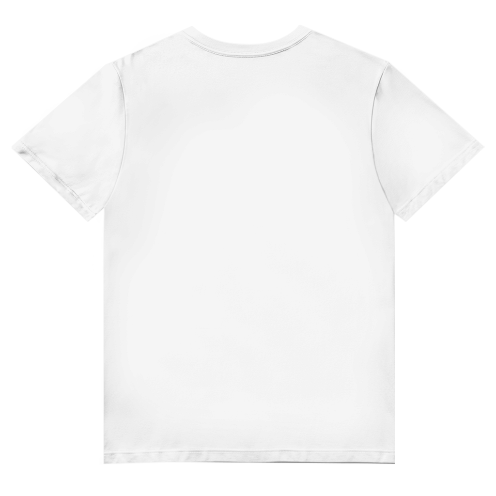 JA Höllenheiß – Herren-Bio-V-Neck-Shirt in Weiß, Rückansicht ohne Druck