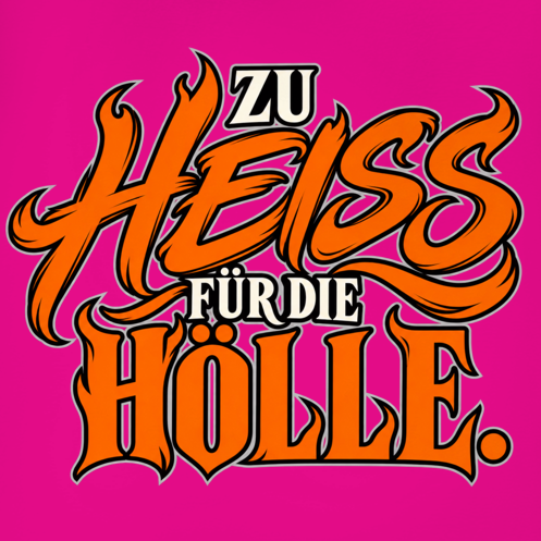 JA Höllenheiß – Damen-V-Neck-Shirt, Nahaufnahme vom Motiv
