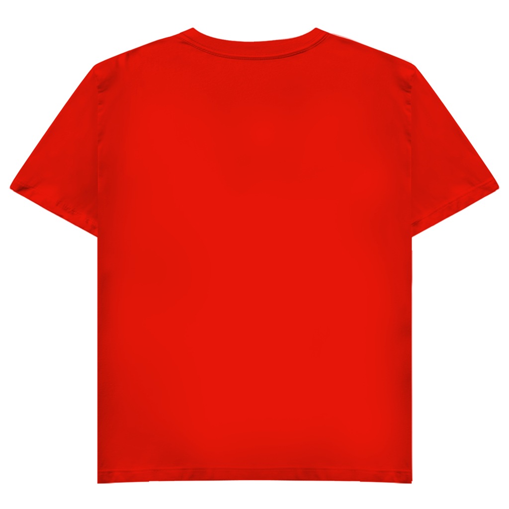 JA Höllenheiß – Damen-V-Neck-Shirt in Rot, Rückansicht ohne Druck