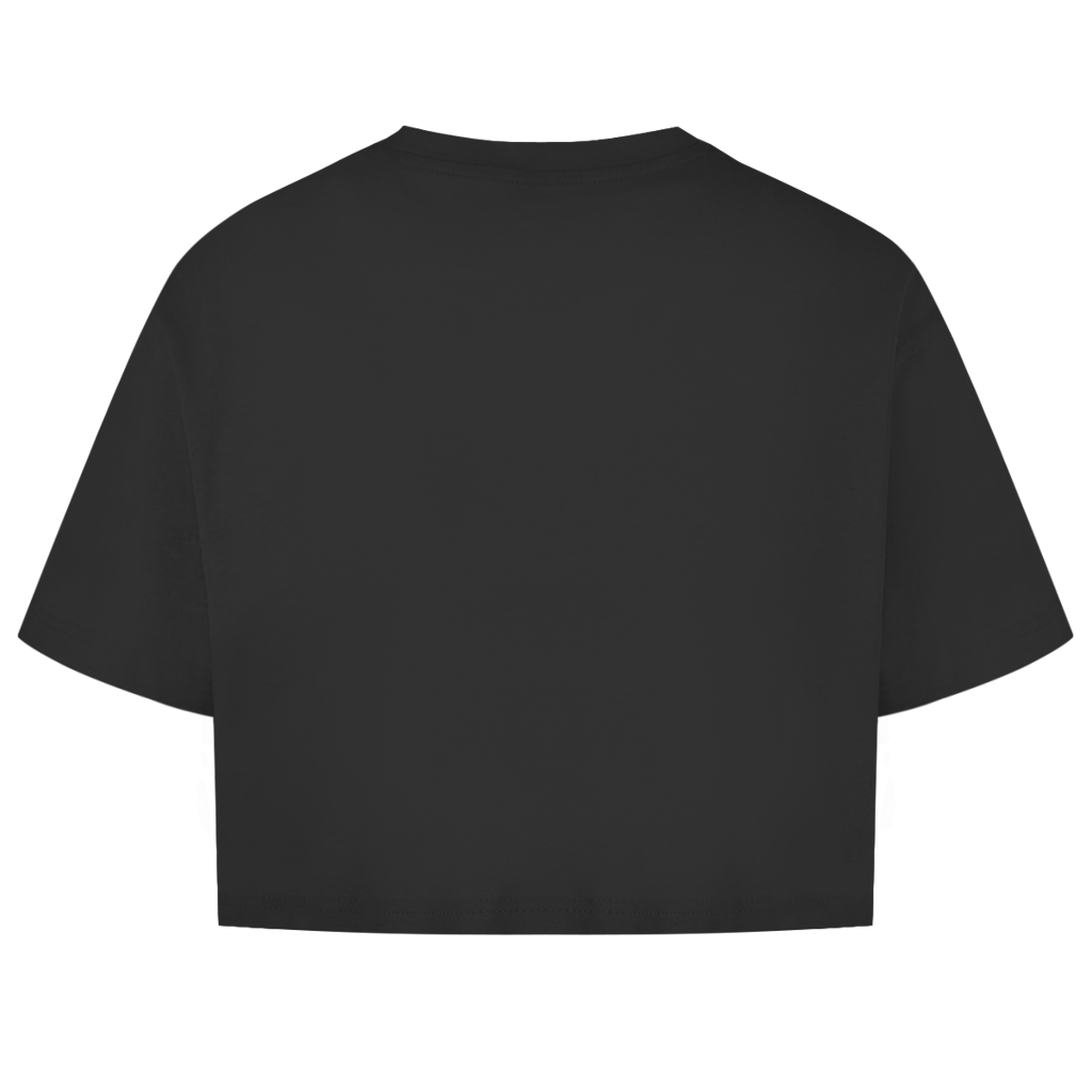 JA Höllenheiß – Damen-Crop-Top in Schwarz, Rückansicht ohne Druck