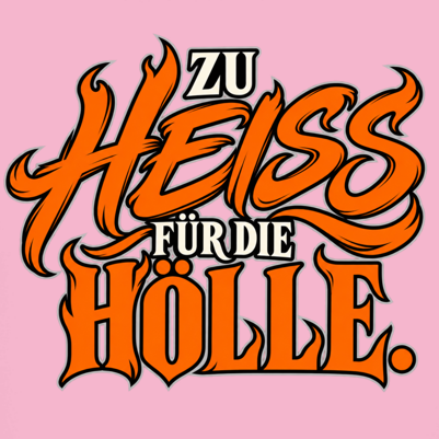 JA Höllenheiß – Damen-Crop-Top, Nahaufnahme vom Motiv
