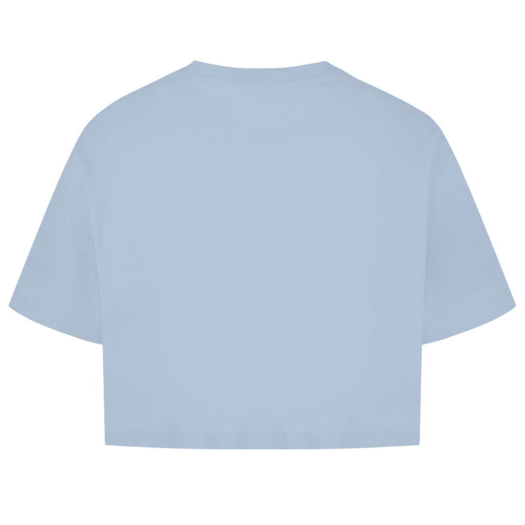 JA Höllenheiß – Damen-Crop-Top in Himmelblau, Rückansicht ohne Druck