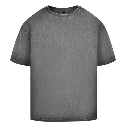 JA Ich diskutiere nicht – Oversize-Washed-Shirt in Asphaltgrau, Vorderansicht ohne Druck