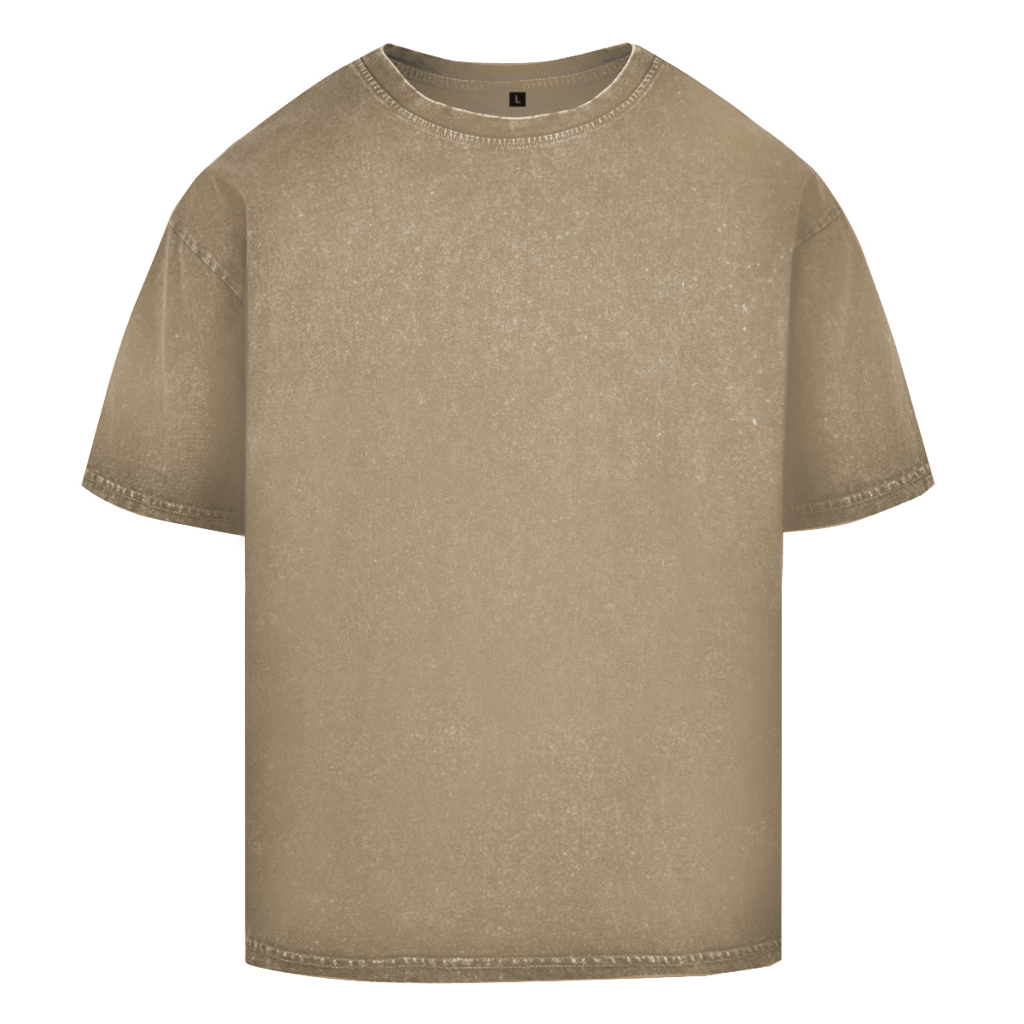 JA Ich diskutiere nicht – Oversize-Washed-Shirt in Beige, Vorderansicht ohne Druck