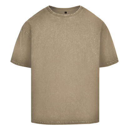 JA Ich diskutiere nicht – Oversize-Washed-Shirt in Beige, Vorderansicht ohne Druck
