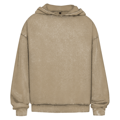 JA Ich diskutiere nicht – Oversize-Washed-Hoodie in Beige, Vorderansicht ohne Druck