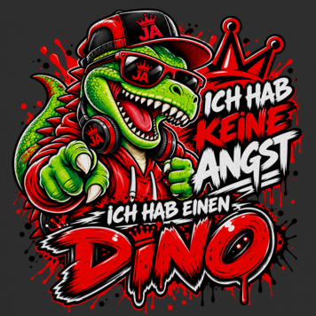 JA Ich habe keine Angst – Kinder-T-Shirt in Schwarz, Nahaufnahme vom Motiv
