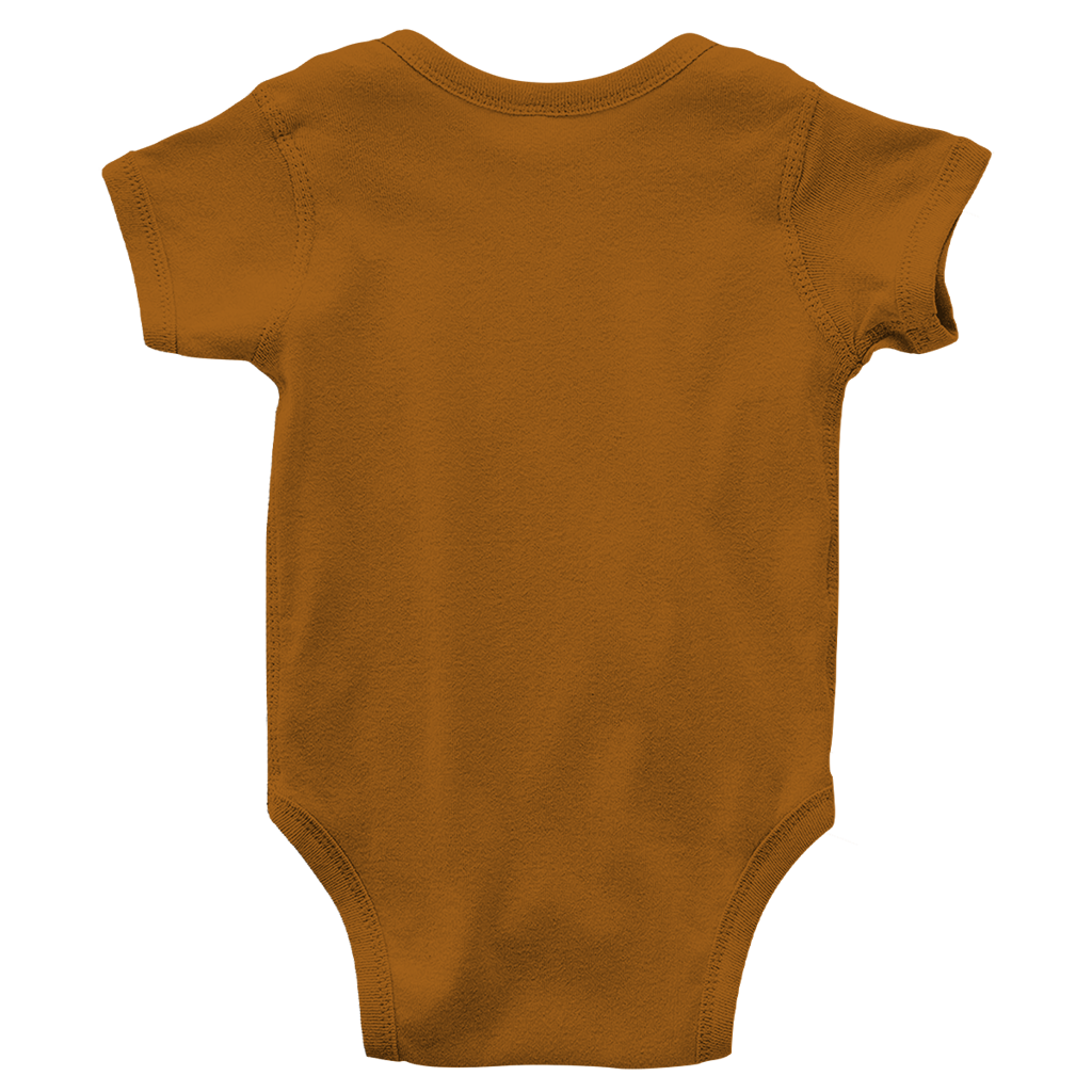 JA Klappenwolf – Baby-Body in Toffee, Rückansicht ohne Druck