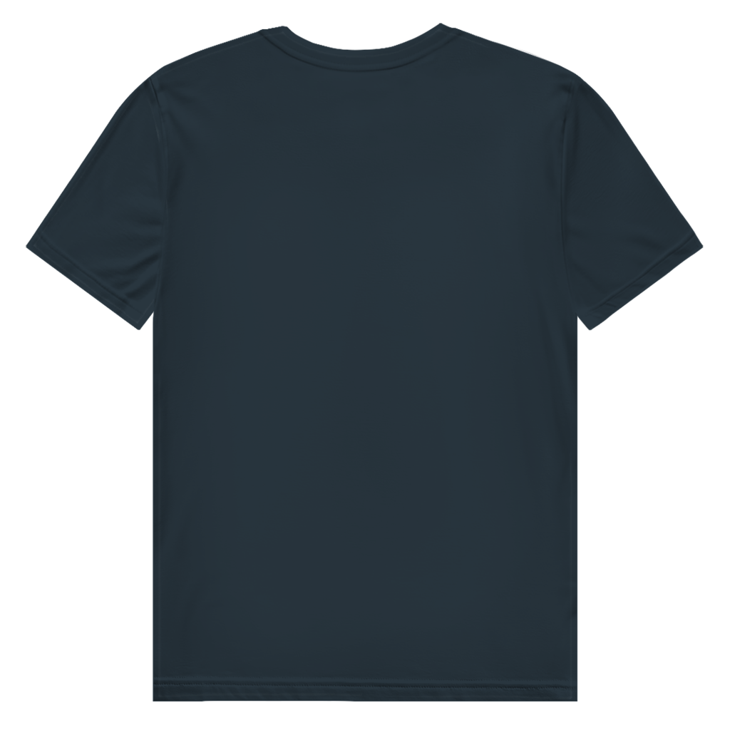 JA Ich leuchte – Herren-Bio-T-Shirt in Dunkelgrau, Rückansicht ohne Druck