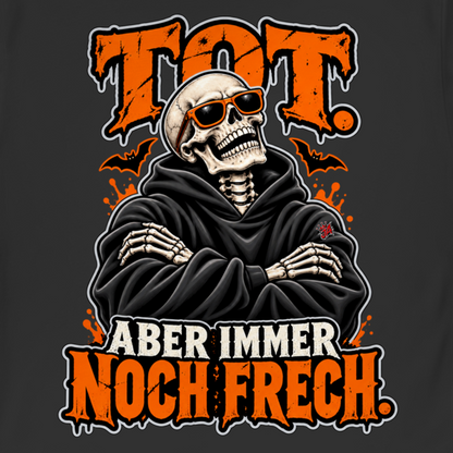 JA Knochenfrech – Herren-Bio-T-Shirt, Nahaufnahme vom Motiv